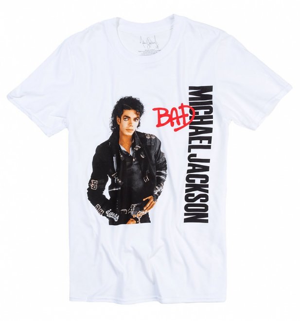 White Michael Jackson Bad T-Shirt White Michael Jackson Bad T-Shirt