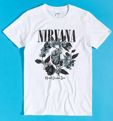 T-Shirt Homme Nirvana Heart Shape Box - Manches Courtes, 100% Coton, Blanc, Taille XXL