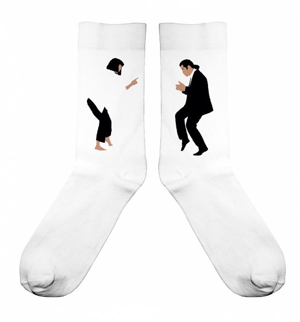 White Pulp Fiction Dance Organic Cotton Socks from Dedicated White Pulp Fiction Dance Organic Cotton Socks from Dedicated