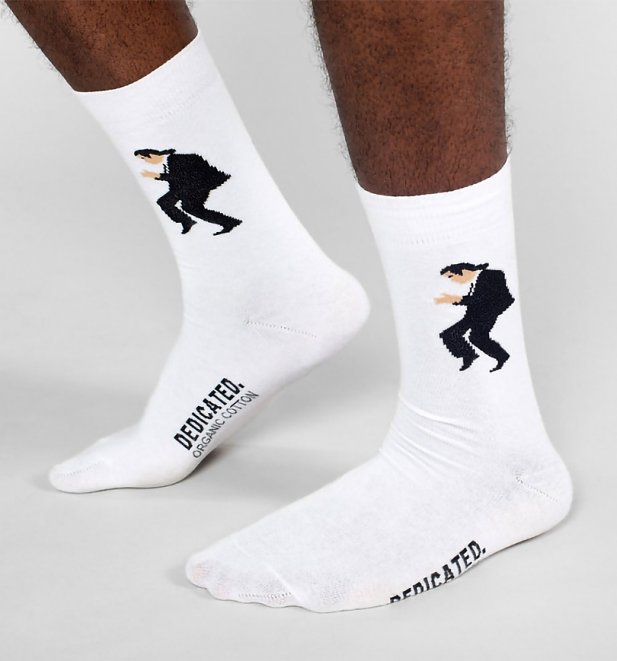 White Pulp Fiction Dance Organic Cotton Socks from Dedicated