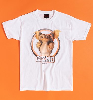 White Retro Gremlins Gizmo T-Shirt White Retro Gremlins Gizmo T-Shirt