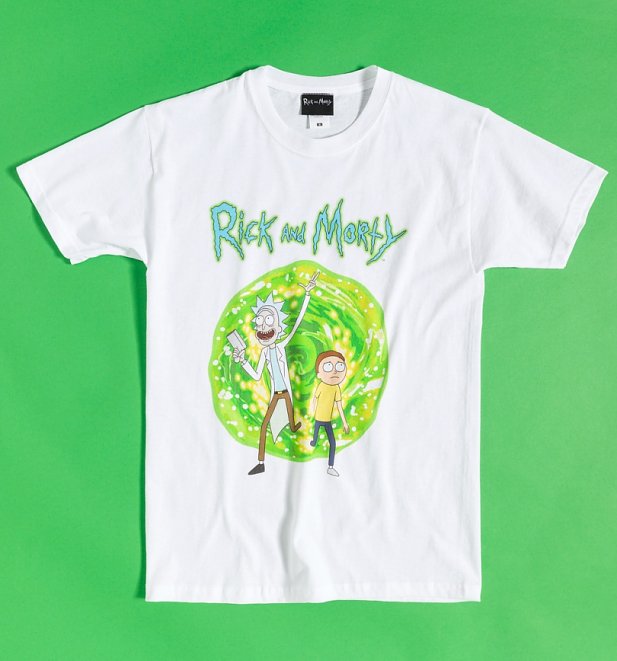 White Rick and Morty Portal T-Shirt White Rick and Morty Portal T-Shirt