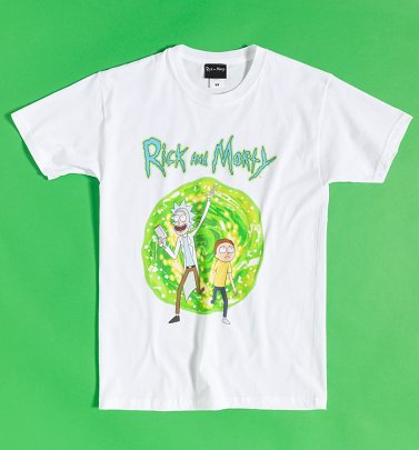 White Rick and Morty Portal T-Shirt White Rick and Morty Portal T-Shirt