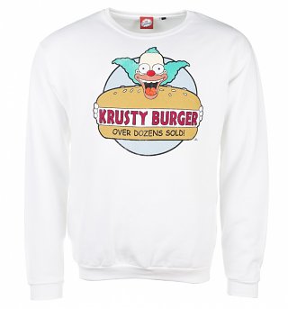 White Simpsons Krusty Burger Logo Sweater White Simpsons Krusty Burger Logo Sweater