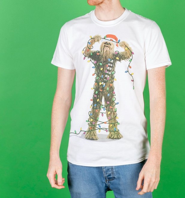 White Star Wars Chewbacca Lights Christmas T-Shirt White Star Wars Chewbacca Lights Christmas T-Shirt
