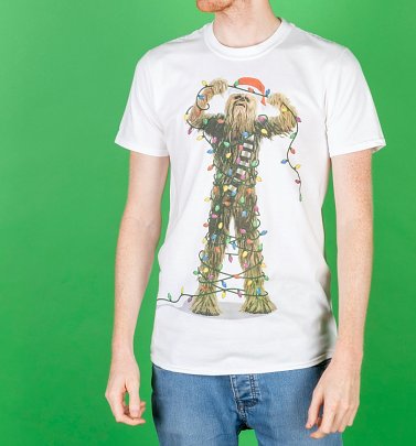 White Star Wars Chewbacca Lights Christmas T-Shirt White Star Wars Chewbacca Lights Christmas T-Shirt