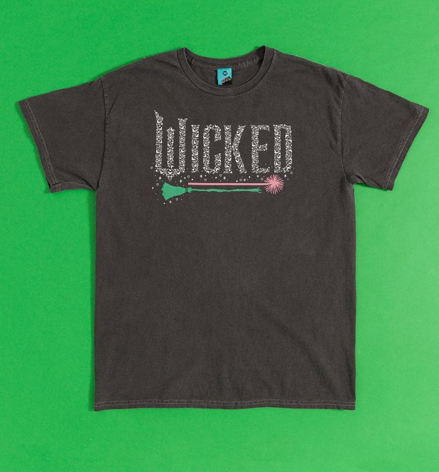 Wicked Icons Vintage Wash Charcoal T-Shirt With Back Print Wicked Icons Vintage Wash Charcoal T-Shirt With Back Print