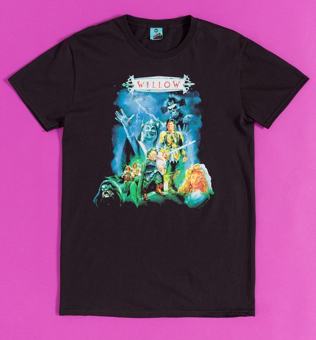 Willow Movie Poster Black T-Shirt Willow Movie Poster Black T-Shirt