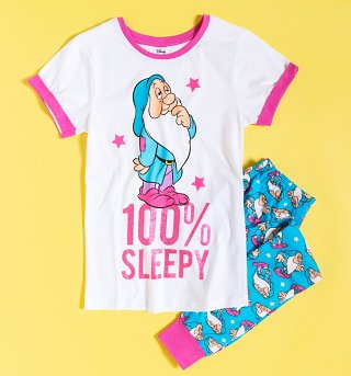Women's 100% Sleepy Snow White Pyjamas Women's 100% Sleepy Snow White Pyjamas