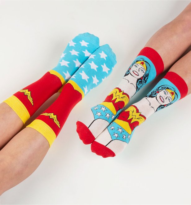 Women's 2pk Retro Wonder Woman Socks