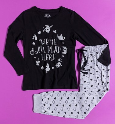 Women's Alice In Wonderland We're All Mad Here Long Sleeve Disney Pyjamas Women's Alice In Wonderland We're All Mad Here Long Sleeve Disney Pyjamas