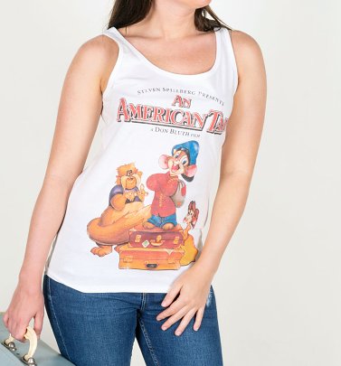 Women's An American Tail White Fitted Vest Women's An American Tail White Fitted Vest