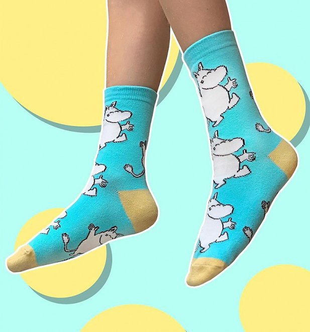 Women's Aqua Moomin Happy Socks Women's Aqua Moomin Happy Socks