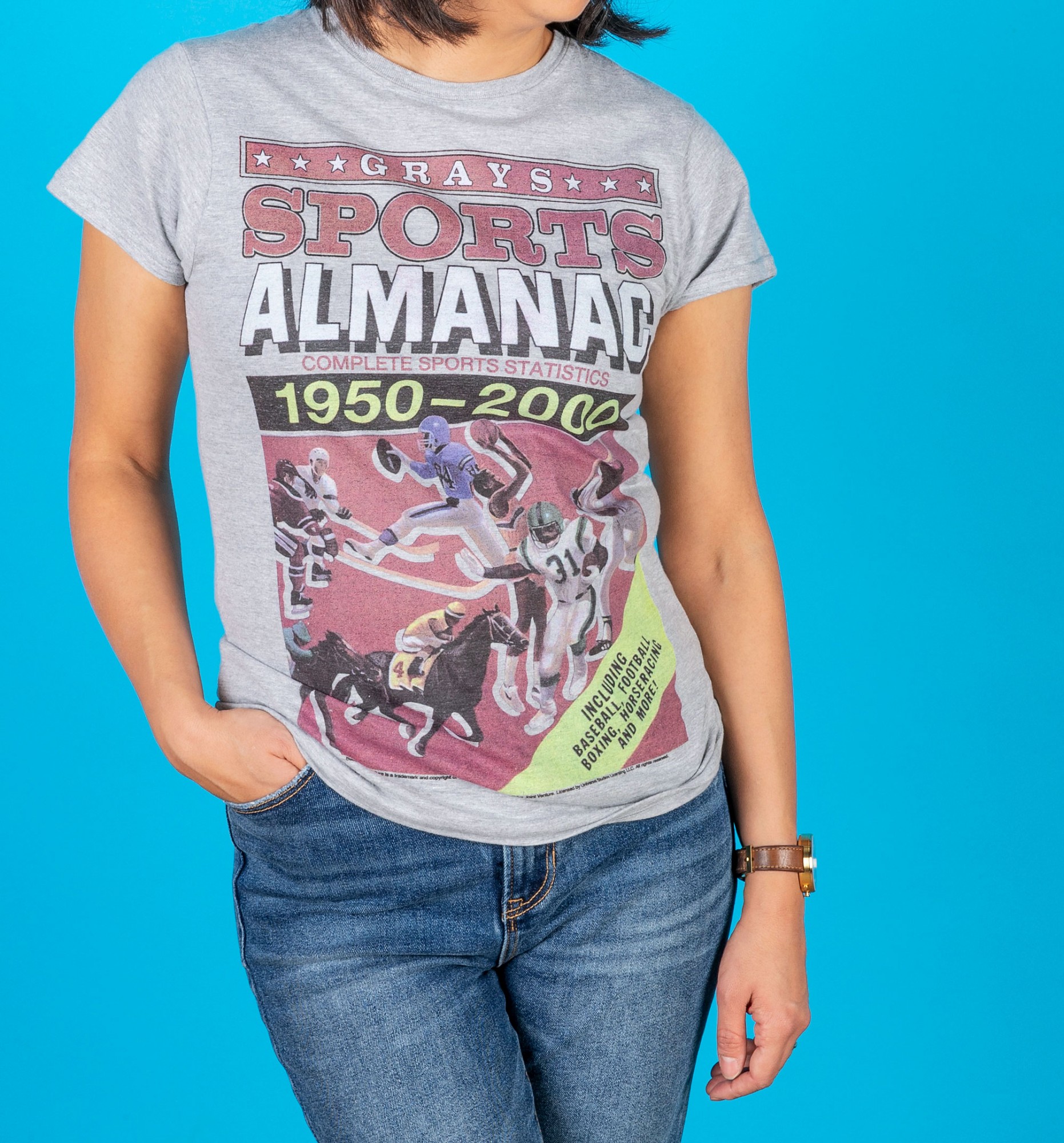 Women's Back to the Future Sports Almanac Grey Marl Fitted TShirt