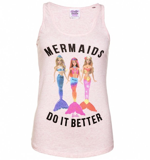 Women's Barbie Mermaids Do It Better Heather Pink Vest Women's Barbie Mermaids Do It Better Heather Pink Vest