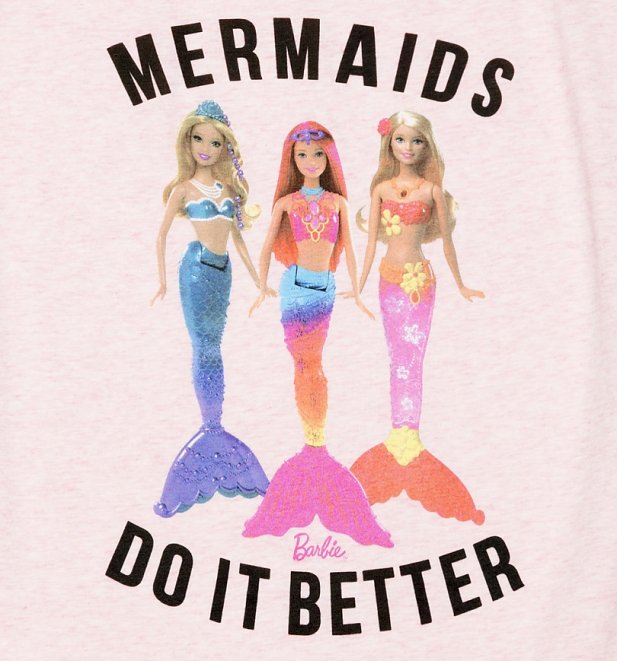 Women's Barbie Mermaids Do It Better Heather Pink Vest Women's Barbie Mermaids Do It Better Heather Pink Vest