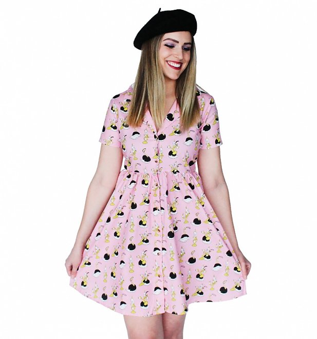 Women's Beauty And The Beast Lumiere And Plumette Bowler Dress from Cakeworthy