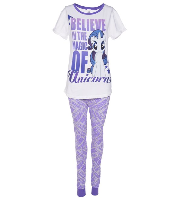 Women's Believe In The Magic Of Unicorns Rarity My Little Pony Pyjamas Women's Believe In The Magic Of Unicorns Rarity My Little Pony Pyjamas