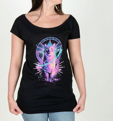 Women's Black Captain Marvel Goose Cat Slouchy T-Shirt Women's Black Captain Marvel Goose Cat Slouchy T-Shirt
