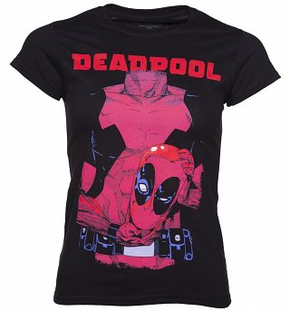 Women's Black Deadpool Holding Head T-Shirt Women's Black Deadpool Holding Head T-Shirt