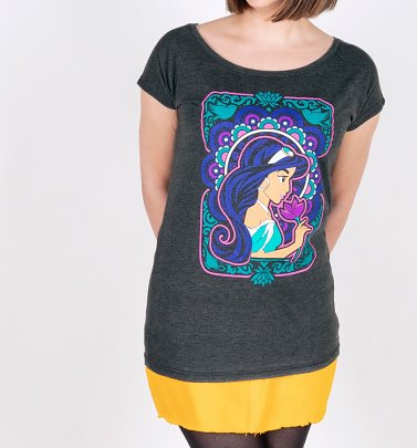 Women's Black Disney Aladdin Jasmine Slouchy T-Shirt Women's Black Disney Aladdin Jasmine Slouchy T-Shirt