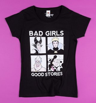 Women's Black Disney Villains Bad Girls Fitted T-Shirt Women's Black Disney Villains Bad Girls Fitted T-Shirt