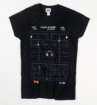 Women's Black Doctor Who Pac-Man T-Shirt Women's Black Doctor Who Pac-Man T-Shirt