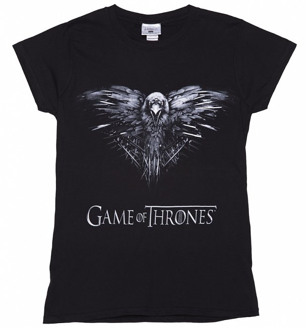Women's Black Game Of Thrones Three Eye Raven T-Shirt