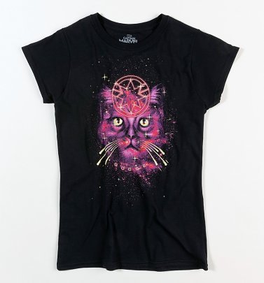 Women's Black Goose Cat Captain Marvel T-Shirt Women's Black Goose Cat Captain Marvel T-Shirt