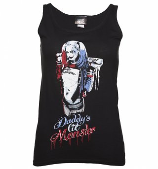 Women's Black Harley Quinn Daddy's Lil Monster Suicide Squad Vest Women's Black Harley Quinn Daddy's Lil Monster Suicide Squad Vest