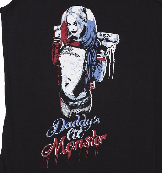 Women's Black Harley Quinn Daddy's Lil Monster Suicide Squad Vest Women's Black Harley Quinn Daddy's Lil Monster Suicide Squad Vest