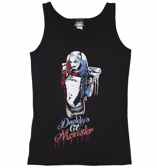 Women's Black Harley Quinn Daddy's Lil Monster Suicide Squad Vest Women's Black Harley Quinn Daddy's Lil Monster Suicide Squad Vest