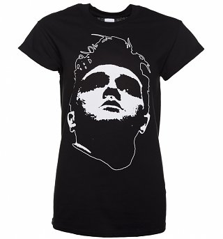 Women's Black Morrissey Rolled Sleeve Boyfriend T-Shirt Women's Black Morrissey Rolled Sleeve Boyfriend T-Shirt