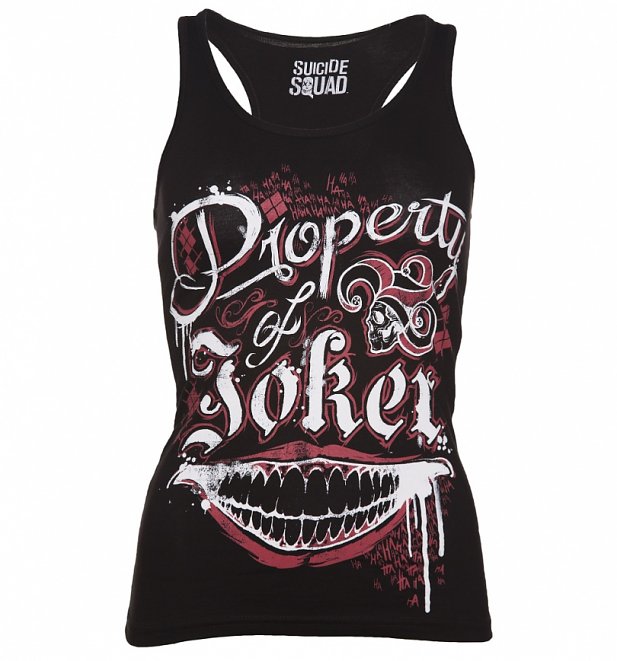 Women's Black Property Of The Joker Suicide Squad Vest Women's Black Property Of The Joker Suicide Squad Vest