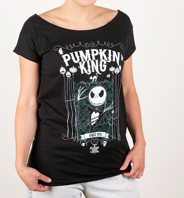 Women's Black Pumpkin King Nightmare Before Christmas Slouch T-Shirt Women's Black Pumpkin King Nightmare Before Christmas Slouch T-Shirt