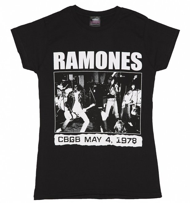 Women's Black Ramones CBGB 1978 T-Shirt Women's Black Ramones CBGB 1978 T-Shirt