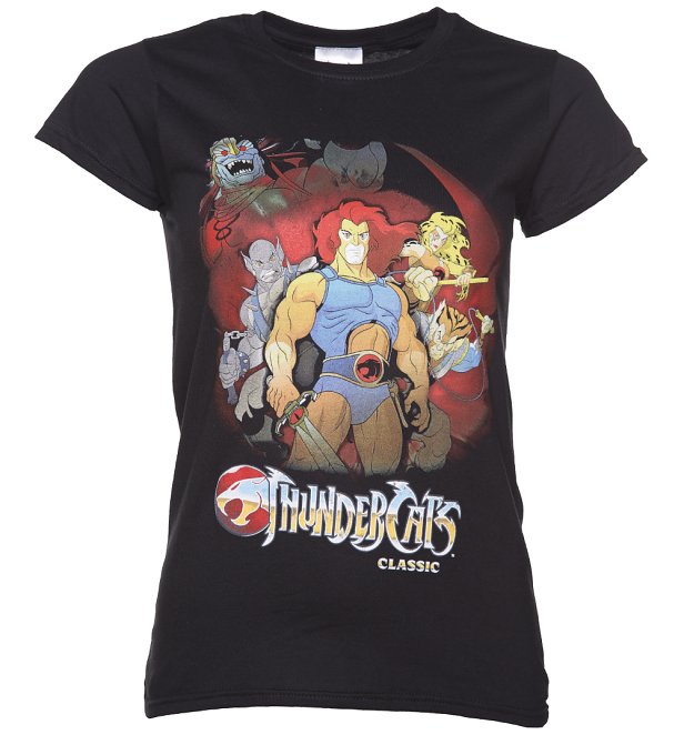 Thunder Cats T Shirt
 Women s Black Thundercats Group T Shirt