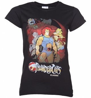 Women's Black Thundercats Group T-Shirt Women's Black Thundercats Group T-Shirt