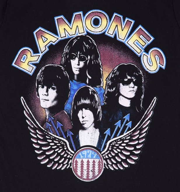 Women's Black Vintage Wings Ramones T-Shirt Women's Black Vintage Wings Ramones T-Shirt