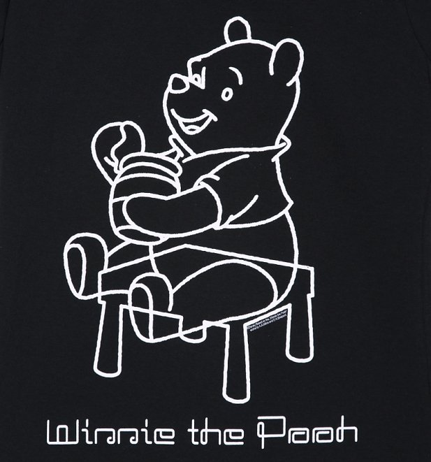 Women's Black Winnie The Pooh Sketch T-Shirt