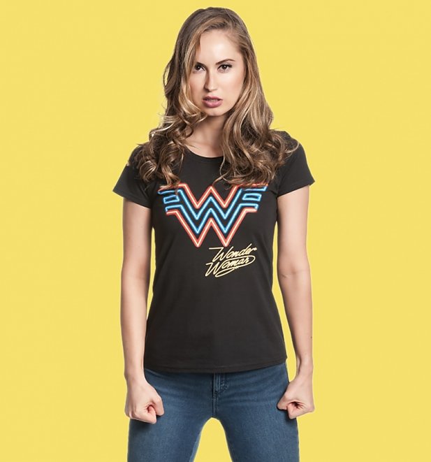 Women's Black Wonder Woman 1984 Logo Fitted T-Shirt Women's Black Wonder Woman 1984 Logo Fitted T-Shirt