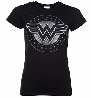 Women's Black Wonder Woman Movie Logo T-Shirt Women's Black Wonder Woman Movie Logo T-Shirt