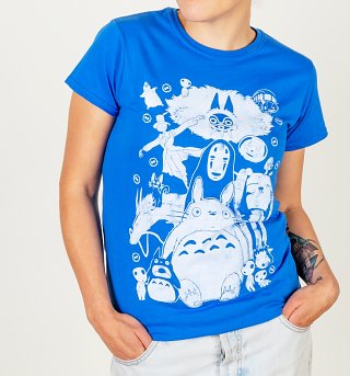 Women's Blue Ghibli Gang Fitted T-Shirt Women's Blue Ghibli Gang Fitted T-Shirt