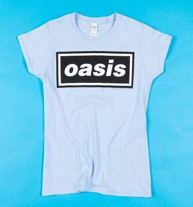 Women's Blue Oasis Logo Fitted T-Shirt