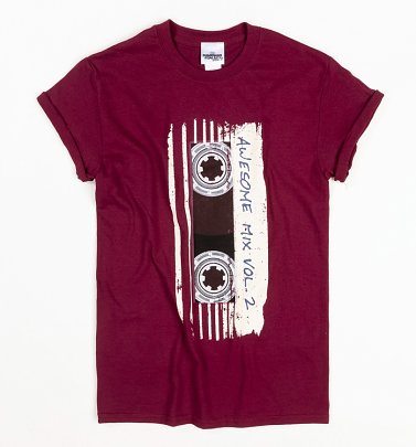 Women's Burgundy Guardians Of The Galaxy Mix Tape Vol 2 Boyfriend T-Shirt Women's Burgundy Guardians Of The Galaxy Mix Tape Vol 2 Boyfriend T-Shirt