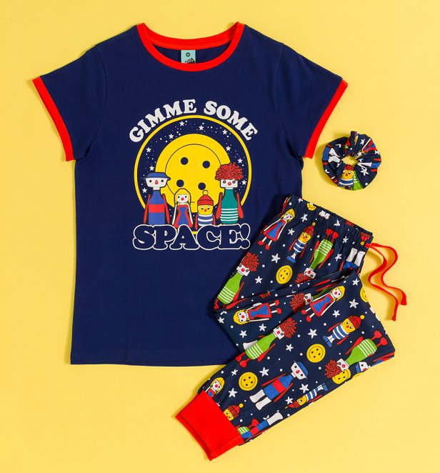Women's Button Moon Give Me Some Space Pyjamas with Scrunchie