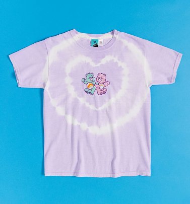 Care Bears Heart Tie Dye Embroidered Fitted T-Shirt