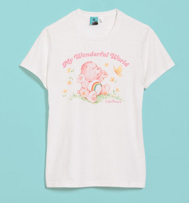 Women's Care Bears My Wonderful World Fitted White T-Shirt Women's Care Bears My Wonderful World Fitted White T-Shirt