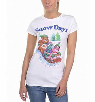 Women's Care Bears Snow Days White T-Shirt Women's Care Bears Snow Days White T-Shirt