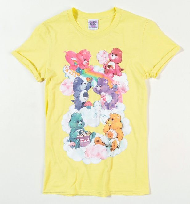 Women's Care Bears Sweet Treats Clouds Yellow Boyfriend Fit Rolled ...